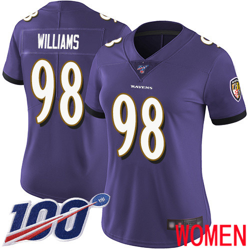 Baltimore Ravens Limited Purple Women Brandon Williams Home Jersey NFL Football #98 100th Season Vapor Untouchable->women nfl jersey->Women Jersey